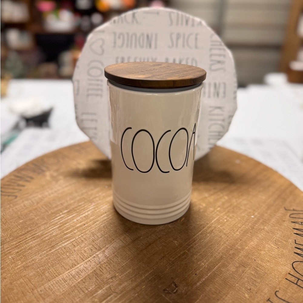 Rae Dunn Cocoa Canister with Brown Lid